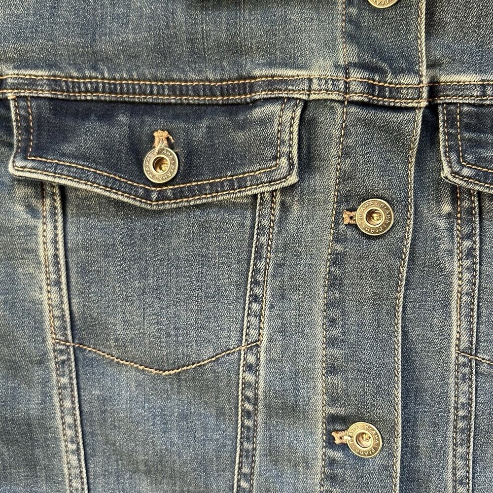 Prana Women's Detra Blue Denim Jean Jacket Size Small Oversized Organic Cotton - Picture 7 of 10